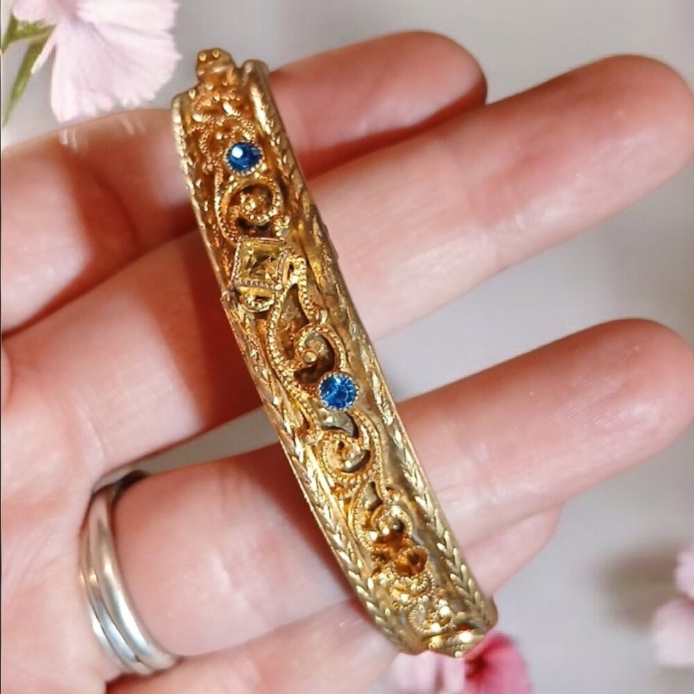 19th century filigree bangle bracelet